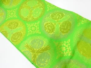 リサイクル　抽象草花模様織出し袋帯
